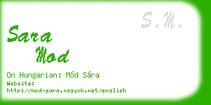 sara mod business card